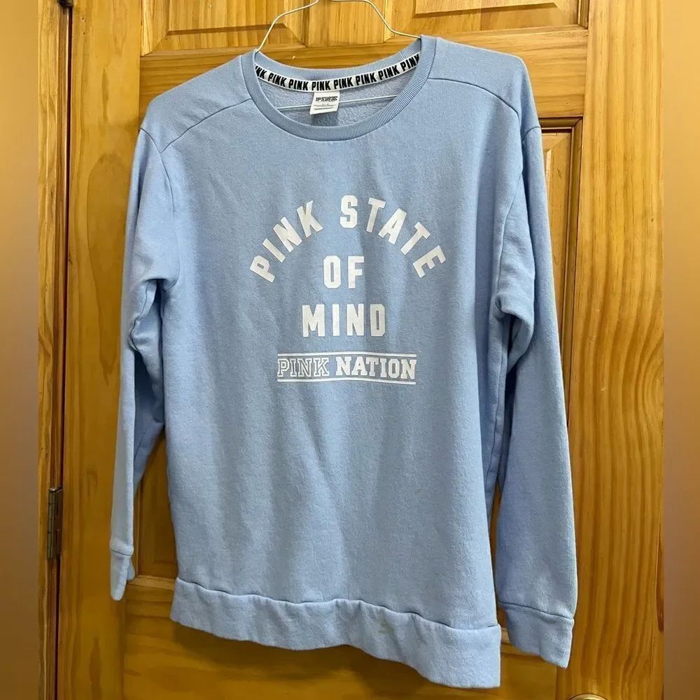 Victoria’s Secret PINK size small light blue pink state of mind sweatshirt